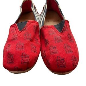 St. Louis Cardinals Women's Canvas Stripe Shoes‎ Size Large (9-10)
